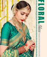 Teal Banarasi Art Silk Woven Saree